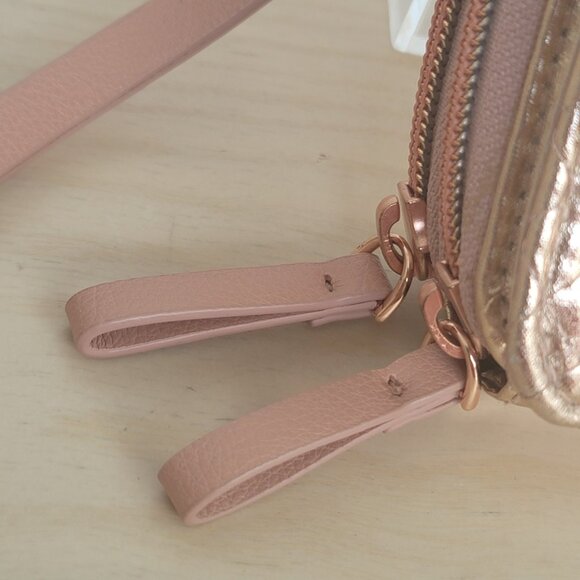 Vera Bradley RFID All in One Rose Gold Shimmer Quilted Wristlet Crossbody Bag - Picture 4 of 15